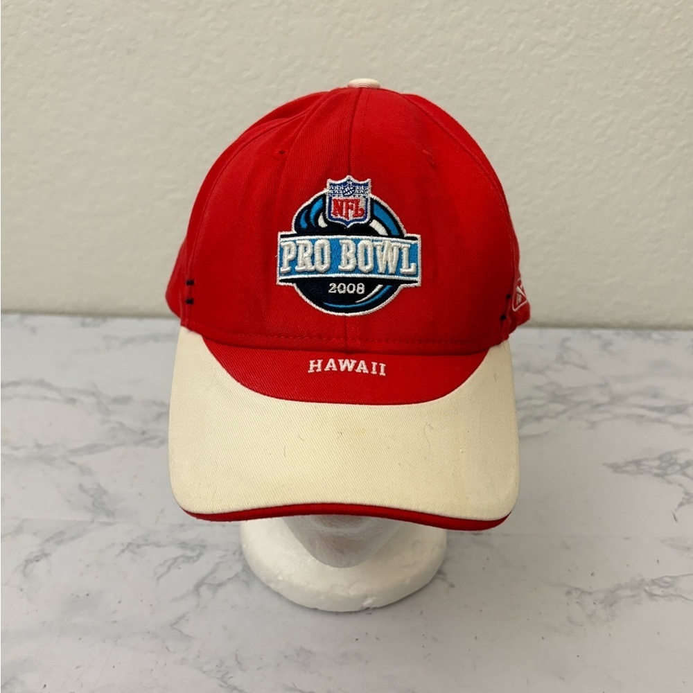 Adult Unisex NFL Pro Bowl 2008 Hawaii Embroidered Logo Hat OSFA Hook Eye Red D2‌